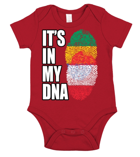 Gambian And Austrian Mix Heritage DNA Flag Short Sleeve Baby One-Piece