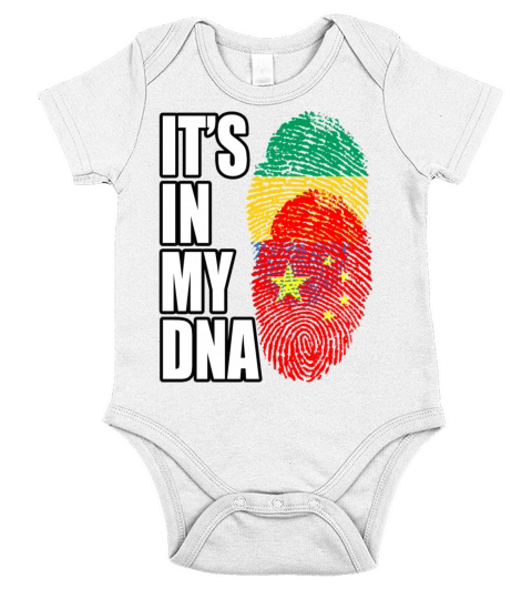 Gambian And Chinese Mix Heritage DNA Flag Short Sleeve Baby One-Piece