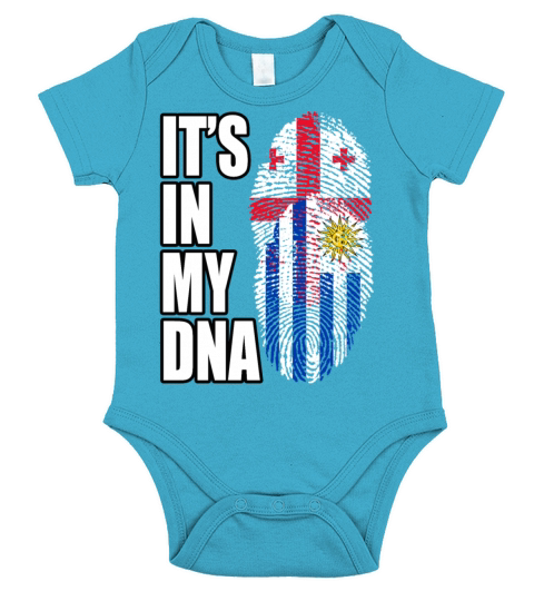Georgian And Uruguayan Mix Heritage DNA Flag Short Sleeve Baby One-Piece