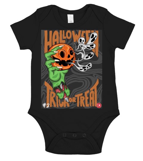 halloween trick or treat Short Sleeve Baby One-Piece