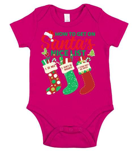 How To Get On Santas Nice List Short Sleeve Baby One-Piece