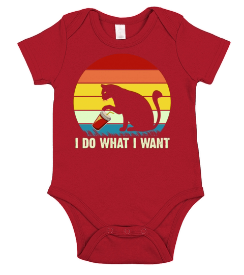 I Do What I Want Funny Vintage Black Cat Short Sleeve Baby One-Piece