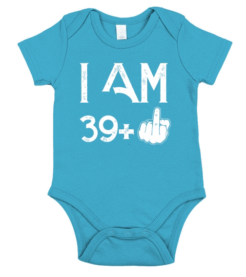 Ich bin 39 + Mittelfinger lustiges 40. Geburtstagshemd Short Sleeve Baby One-Piece