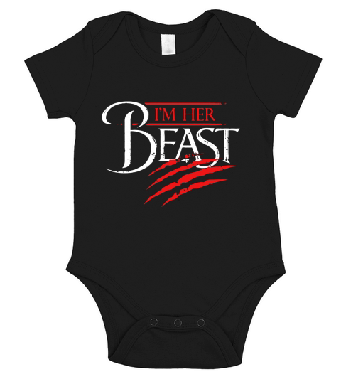 Im Her Beast - Girlfriend and Boyfriend Schirt_extract Short Sleeve Baby One-Piece