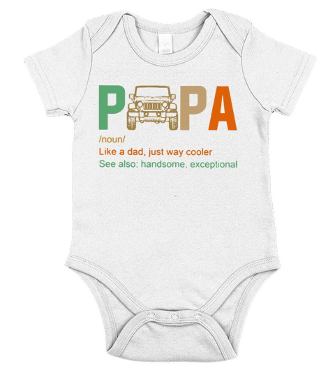 Jeep papa noun like a dad just way cooler vintage Short Sleeve Baby One-Piece
