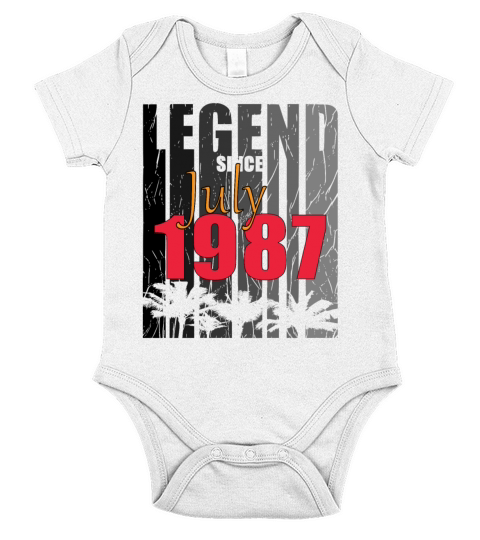 July 1987 birthday greeting retro design Short Sleeve Baby One-Piece