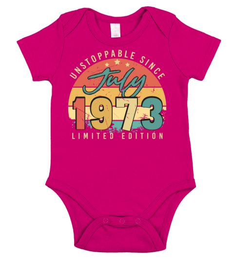 Limited Edition 1973 July Short Sleeve Baby One-Piece