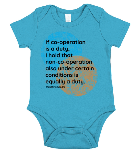 Mahatma Gandhi Co-operation Quotes Short Sleeve Baby One-Piece
