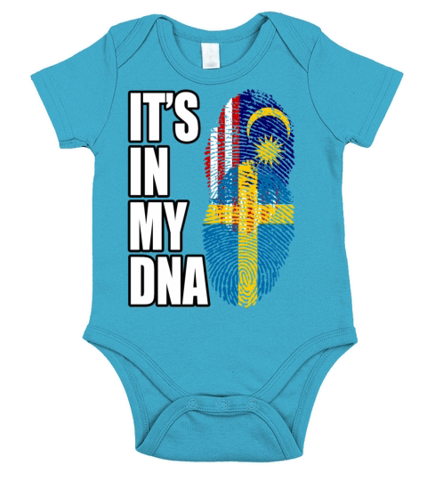Malaysian And Swedish Mix Heritage DNA Flag Short Sleeve Baby One-Piece