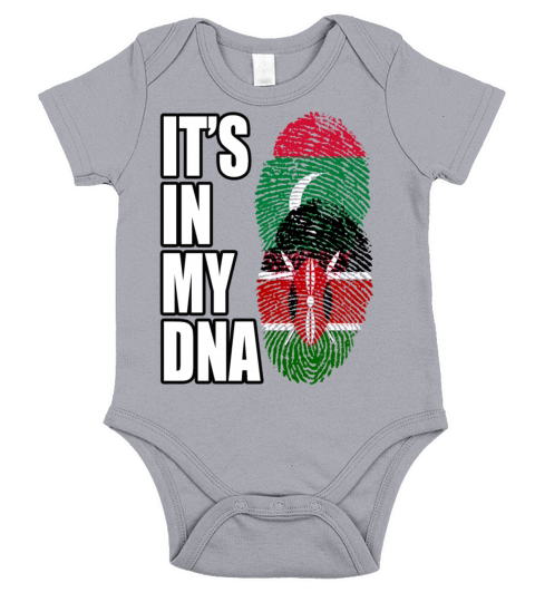 Maldivian And Kenyan Mix Heritage DNA Flag Short Sleeve Baby One-Piece