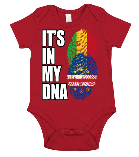 Malian And Cabo Verdean Mix Heritage DNA Flag Short Sleeve Baby One-Piece