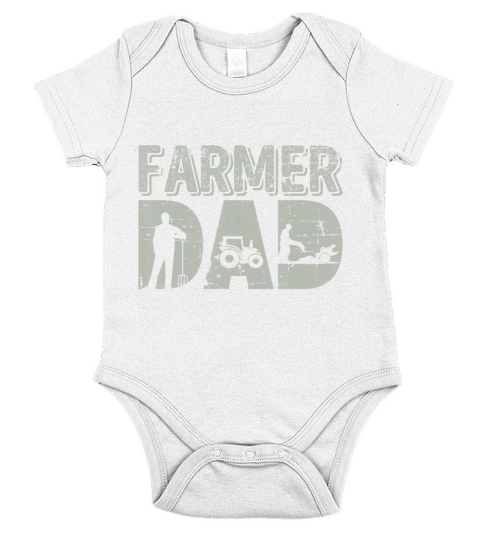 Mens Farmer Dad Shirt Farm Farming Fathers Day Gift Tractor Short Sleeve Baby One-Piece