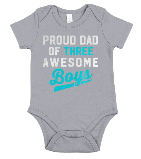 Mens Proud Dad Of Three Awesome Boys Short Sleeve Baby One-Piece