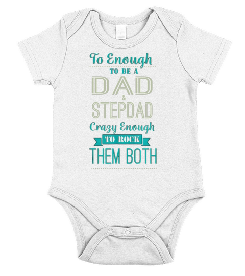 Mens Tough Enough To Be A Dad and Stepdad Father’s Day Short Sleeve Baby One-Piece