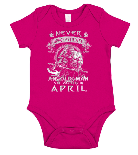 Never underestimate an old man who was born in april Short Sleeve Baby One-Piece