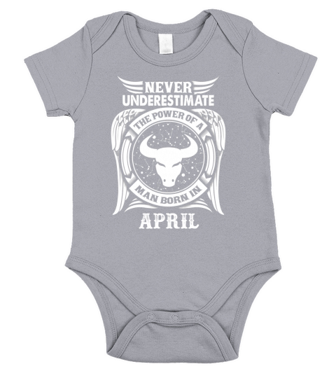 Never underestimate the power of a man born in april Short Sleeve Baby One-Piece