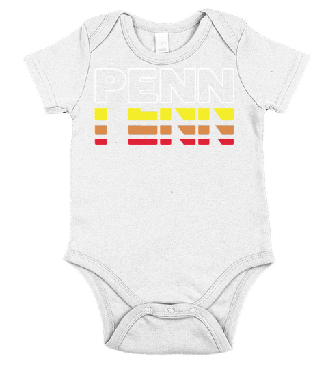 Penn First Name Funny Vintage Sunset Penn Short Sleeve Baby One-Piece