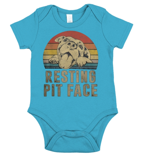 Pitbull Resting Pit face Vintage Short Sleeve Baby One-Piece