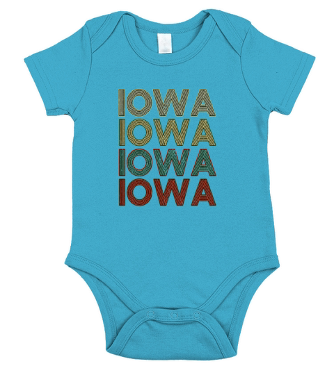 Retro America State Flag Vintage Iowa Short Sleeve Baby One-Piece