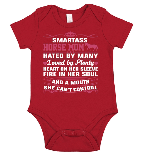 Smartass Horse Mom Hated By Many Best Horse Mom Shirt Short Sleeve Baby One-Piece