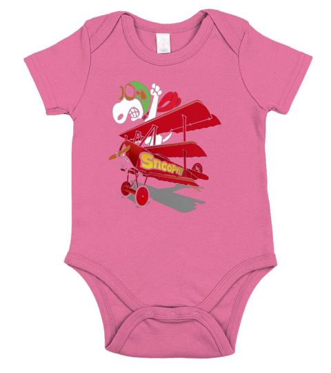 snoopy pilot Short Sleeve Baby One-Piece
