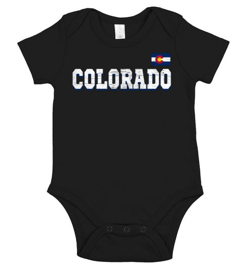 State Name America State Flag Colorado Short Sleeve Baby One-Piece