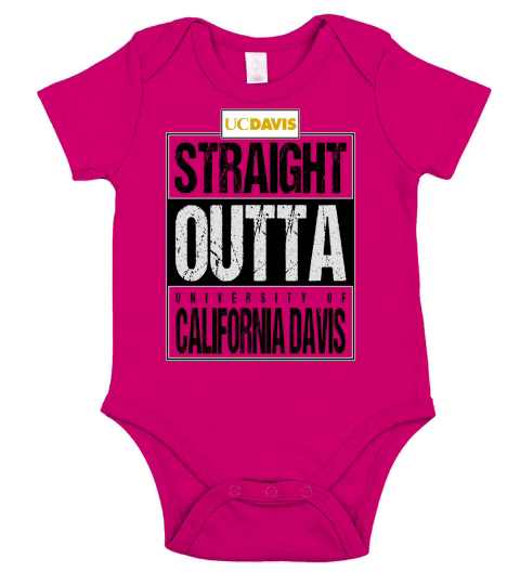 Straight Outta University of California Davis Funny Gift - Ladies Flowy Tank Short Sleeve Baby One-Piece