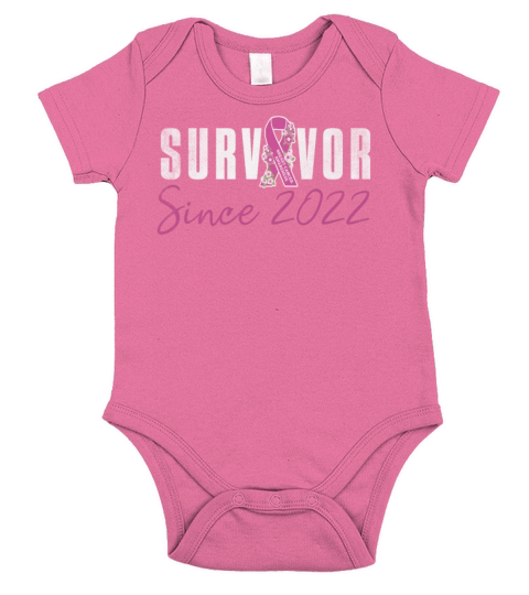 Survivor Since 2022 Breast Cancer Awareness Pink Short Sleeve Baby One-Piece