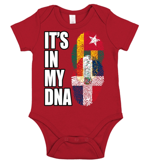 Togolese And Dominican Mix Heritage DNA Flag Short Sleeve Baby One-Piece