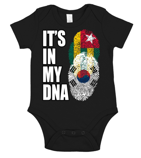 Togolese And South Korean Mix Heritage DNA Flag Short Sleeve Baby One-Piece