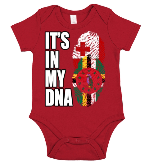 Tongan And Dominica Mix Heritage DNA Flag Short Sleeve Baby One-Piece