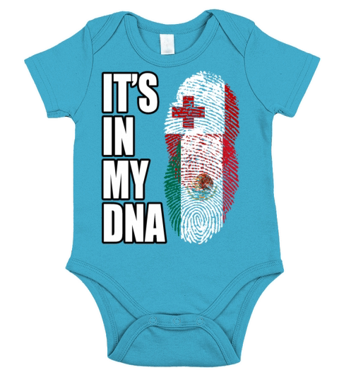 Tongan And Mexican Mix Heritage DNA Flag Short Sleeve Baby One-Piece