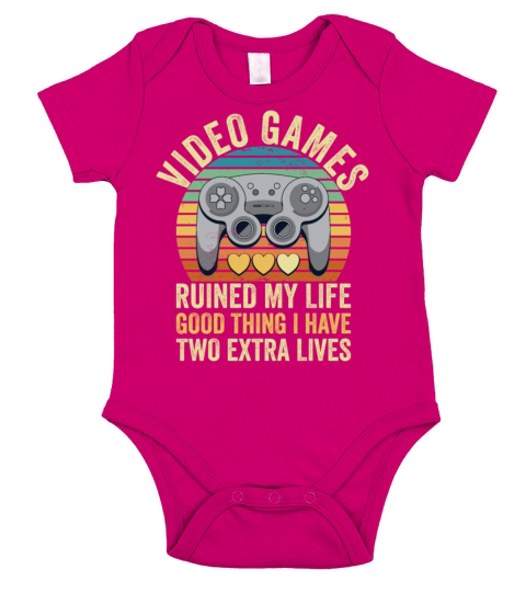 Video Games Ruined My Life - Classic Video Console Short Sleeve Baby One-Piece