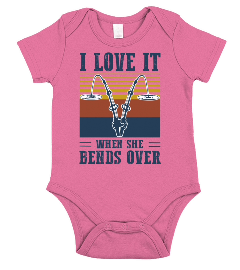 Vintage fishing I love it when she bends over Short Sleeve Baby One-Piece