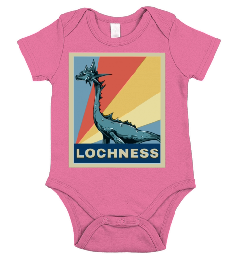 Vintage Retro Loch Ness Monster Nessie Gift Short Sleeve Baby One-Piece