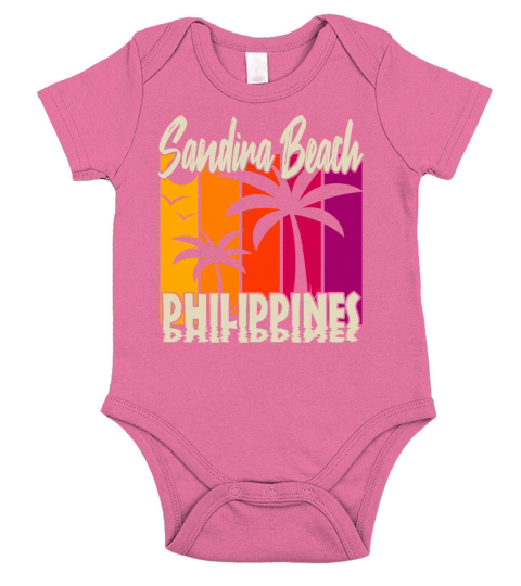 Vintage Sandira Beach Philippines Short Sleeve Baby One-Piece