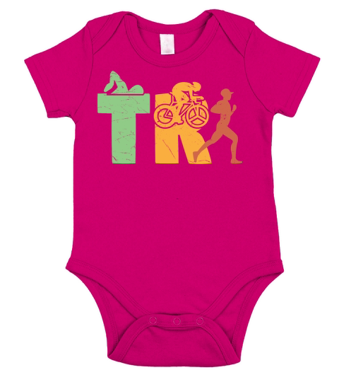 Vintage Triathlon Triathlete Short Sleeve Baby One-Piece