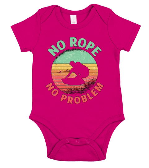 Wakeboard No Rope No Problem Retro Wakeboarder Short Sleeve Baby One-Piece