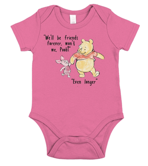 Well be friends forever wont we Pooh Even Short Sleeve Baby One-Piece