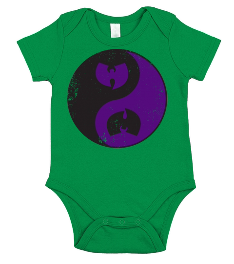 yin and yang wutang black and dark purple Short Sleeve Baby One-Piece