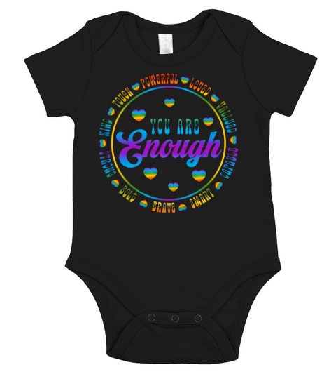 You Are Enough LGBTQ Inspirational Short Sleeve Baby One-Piece