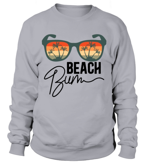 Beach Bum Vintage Sunset Sunglasses Palm Trees Sweatshirt Unisex