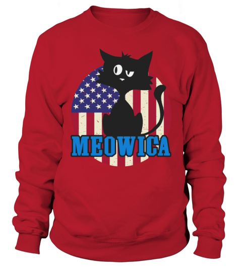 Cat 4th of July Meowica Merica USA American Flag Sweatshirt Unisex