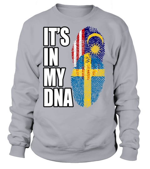 Malaysian And Swedish Mix Heritage DNA Flag Sweatshirt Unisex