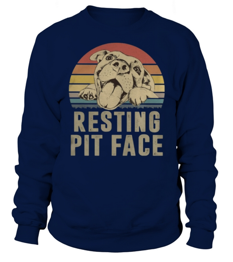 Pitbull resting pit face vintage sunset shirt - Unisex Long Sleeve Sweatshirt Unisex