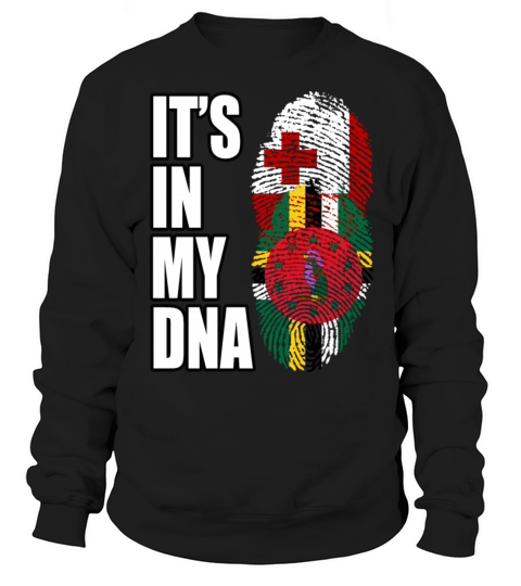 Tongan And Dominica Mix Heritage DNA Flag Sweatshirt Unisex