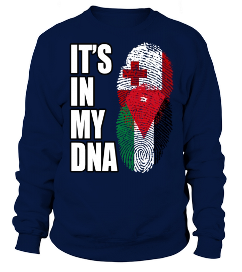 Tongan And Jordanian Mix Heritage DNA Flag Sweatshirt Unisex