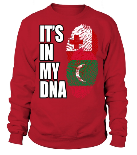 Tongan And Maldivian Mix Heritage DNA Flag Sweatshirt Unisex