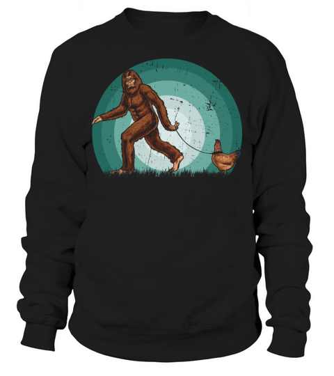 Vintage Silhouette Bigfoot Sasquatch Chicken Lover Sweatshirt Unisex