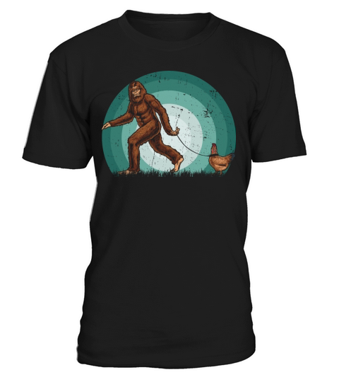 Vintage Silhouette Bigfoot Sasquatch Chicken Lover T-Shirt Unisex